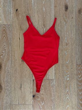 Zara Red V-Neck Bodysuit